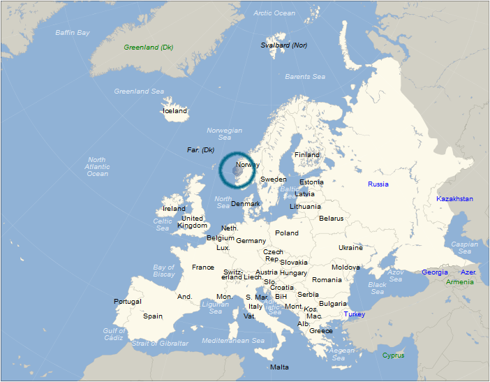 ERIH PLUS location on map over Europe. Source image: http://en.wikipedia.org/wiki/Europe#mediaviewer/File:Europe_polar_stereographic_Caucasus_Urals_boundary.svg